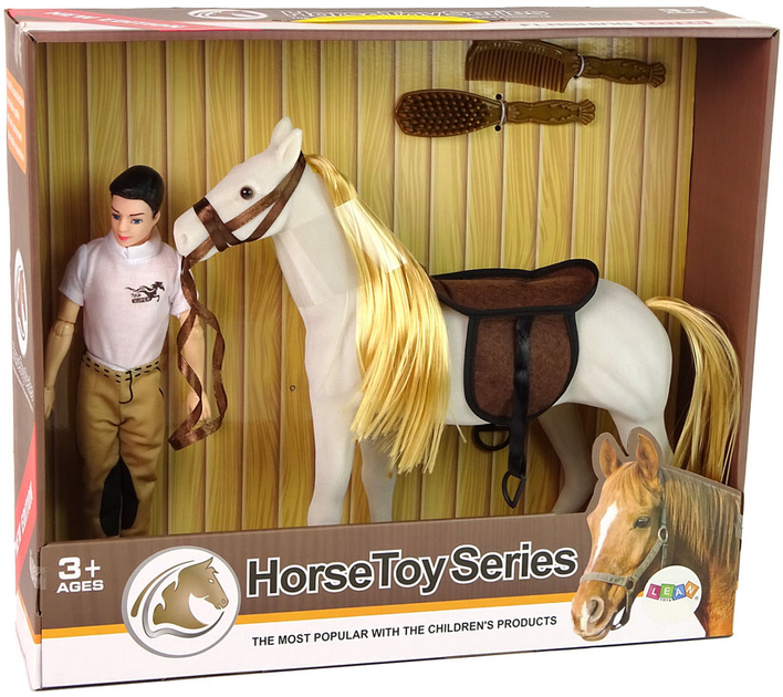 Набір фігур Lean Toys Лялька з білим конем і аксесуарами (5905679070291) - зображення 1