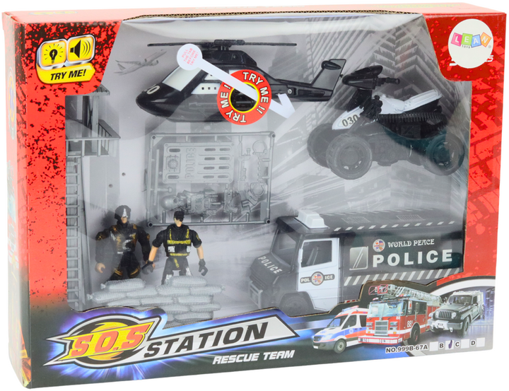 Zestaw figurek Lean Toys Policyjny 4 szt (5905991020073) - obraz 1