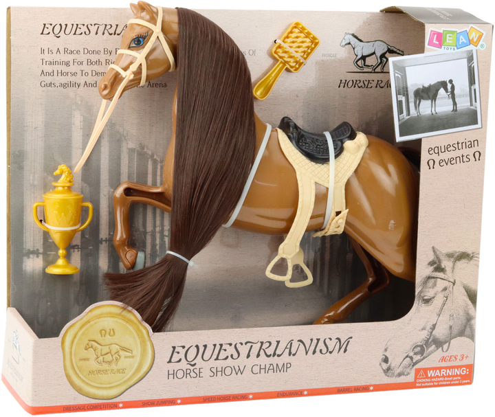 Zestaw Lean Toys Koń Brązowy z akcesoramy 26.5 cm (5905991056614) - obraz 1