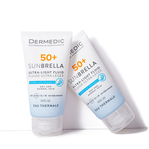 Сонцезахисний крем для обличчя Dermedic Sunbrella Spf 50+ для сухої та нормальної шкіри 40 мл (5901643177546) - зображення 3