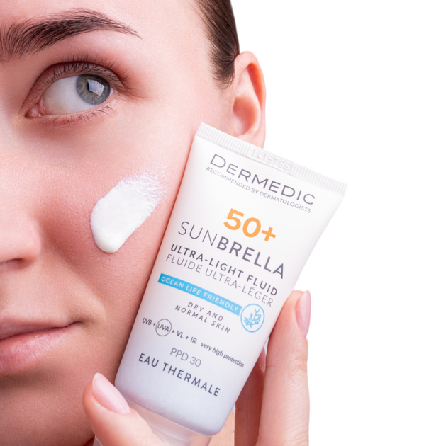 Сонцезахисний крем для обличчя Dermedic Sunbrella Spf 50+ для сухої та нормальної шкіри 40 мл (5901643177546) - зображення 5