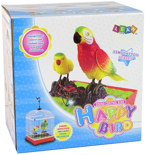 Інтерактивна іграшка Lean Toys Співаючий папуга з кліткою (5905679070314) - зображення 4