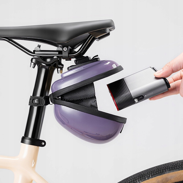 Torba rowerowa RockBros Rigid Hard Shell Compact Saddle Bag 0.4l Purple (30130076006) - obraz 3
