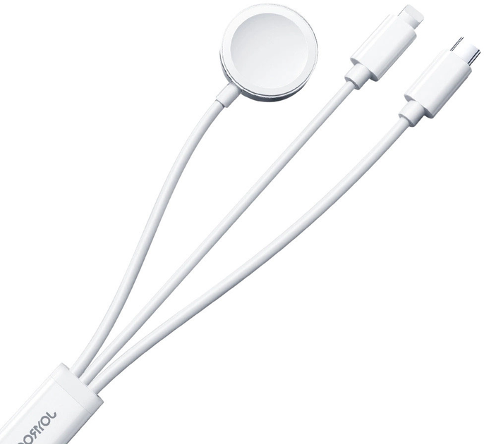 Бездротовий зарядний пристрій Joyroom S-IW008 3in1 USB-A - Lightning/USB-C 3.5W White (6956116771300) - зображення 3