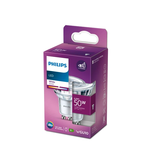 Світлодіодна лампа Philips GU10 4.6Вт 3000K (нейтральне) 390 люменів 929001218161 - изображение 2