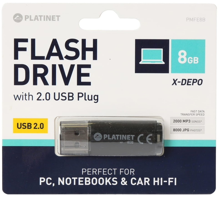 Pendrive Platinet X-Depo 8GB USB 2.0 Black (PMFE8B) - obraz 3