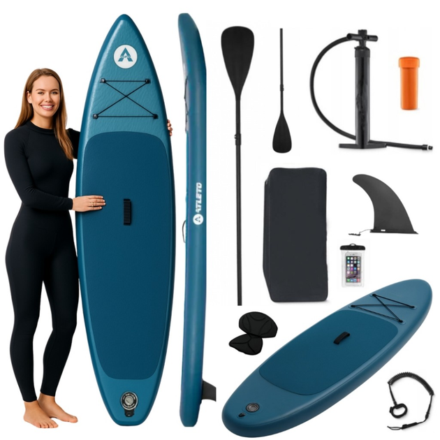 SUP-дошка надувна для плавання Atleto 350 см лагуна + сидіння - зображення 1