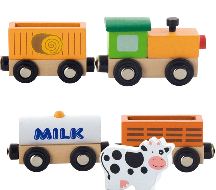 Pociąg drewniany Viga na magnesach Farma 50821 (6934510508210) - obraz 2
