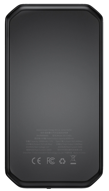 Urządzenie rozruchowe Baseus 10000mAh 12V 1000A/500A Black (C00245501113-00) - obraz 6