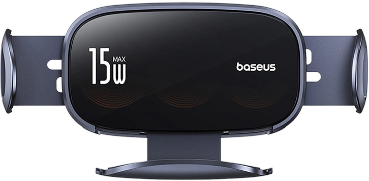 Uchwyt samochodowy do telefonu Baseus LightChaser BS-CM029 Qi 15W Black (6932172654306) - obraz 1