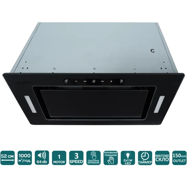 Витяжка VENTOLUX PUNTO 52 MBG (1000) TC MS - изображение 2