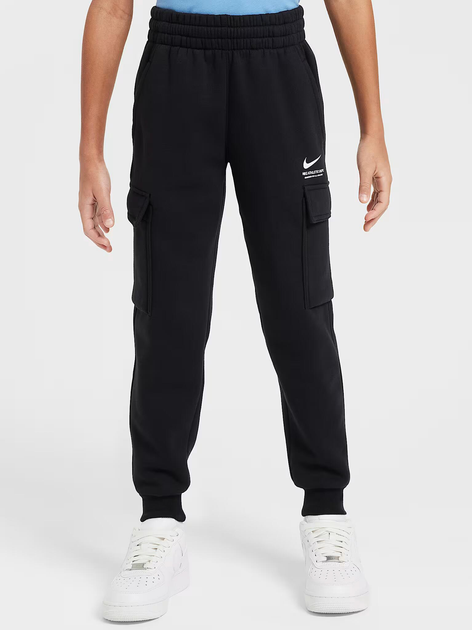 Дитячі спортивні штани-джогери для хлопчика Nike B NSW SI FLC Cargo Pant BB HV6972-010 128-137 S Чорні (197861861243) - зображення 1