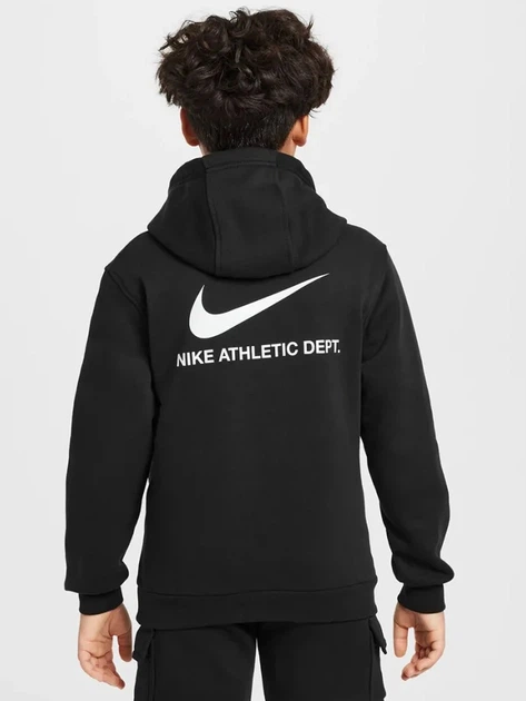 Bluza z kapturem chłopięca Nike B NSW SI FLC Hoodie BB HV6965-010 128-137 S Czarna (197861866804) - obraz 2