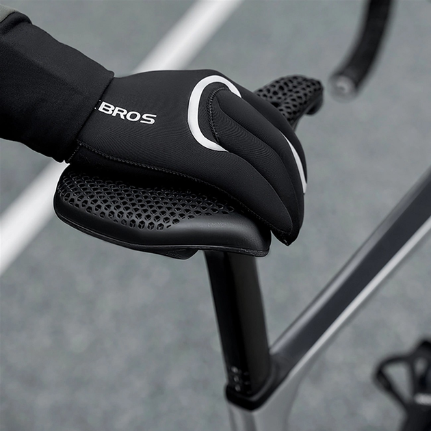 Rękawiczki rowerowe RockBros wodoodporne długie S/M Black (5907769373886) - obraz 4