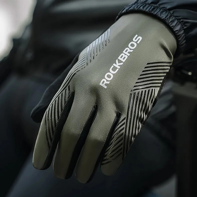 Rękawiczki rowerowe RockBros 16110006003 amortyzujące L Black-Green (5907769362194) - obraz 8