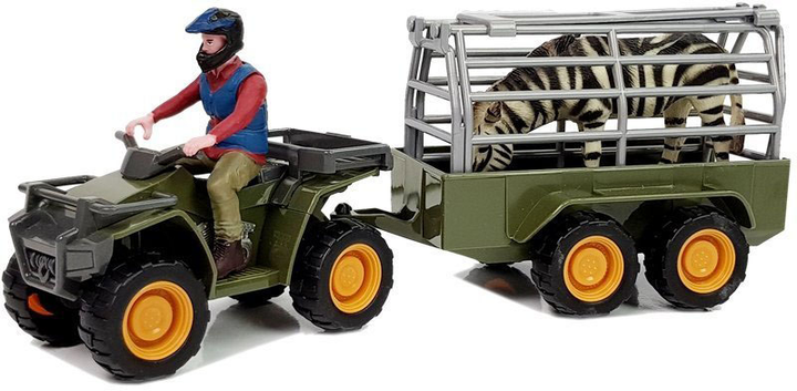 Zestaw zabawek Lean Toys Quad z przyczepką i figurką zebra 4 elementy (5903802454475) - obraz 2