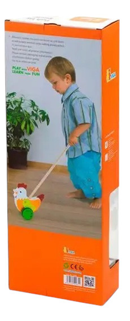 Дерев'яна каталка Viga Курочка 50964 (6934510509644) - зображення 6