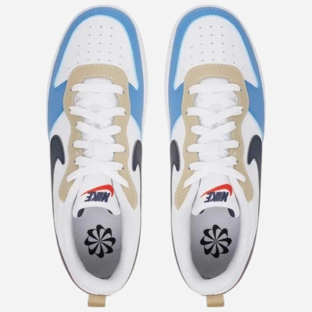 Підліткові кеди для хлопчика Nike Court Borough Low Recraft (GS) DV5456-124 38.5 (6Y US) Білі з синім і червоним (197859889228) - зображення 4