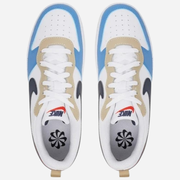 Підліткові кеди для хлопчика Nike Court Borough Low Recraft (GS) DV5456-124 40 (7Y US) Білі з синім і червоним (197859890668) - зображення 4
