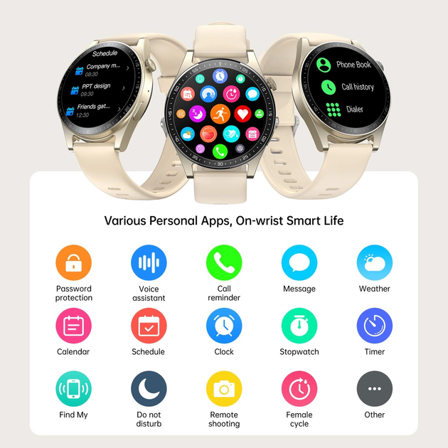 Smartwatch Joyroom Classic Series JR-FC2 Gold (6941237129840) - obraz 11