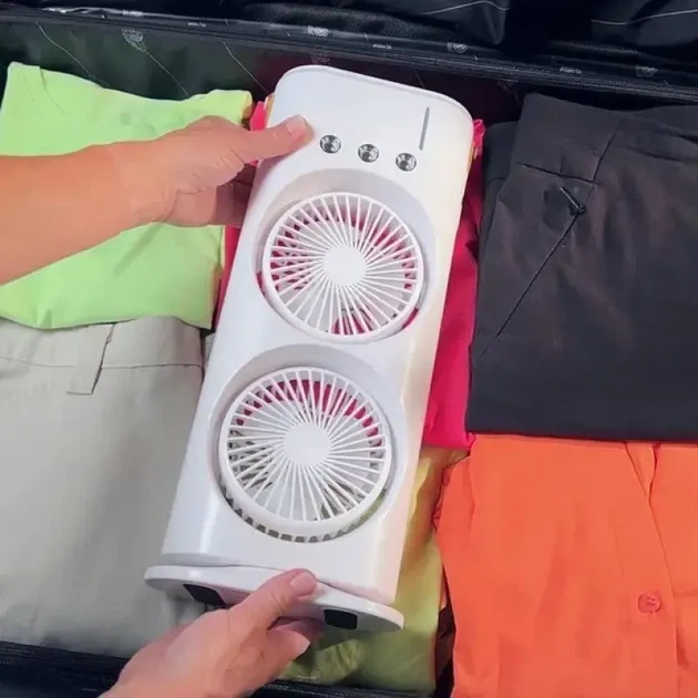 Вентилятор-кондиционер увлажнитель настольный Double-ended Spray Fan (3 скорости) + Пульт + Пакеты для льда в комплекте. - Фото 6 Вентилятор-кондиционер увлажнитель настольный Double-ended Spray Fan (3 скорости) + Пульт + Пакеты для льда в комплекте. - изображение 6