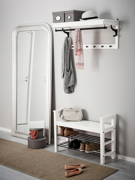 Вішалка з полицею для головних уборів HEMNES IKEA 602.437.98 білий - зображення 6