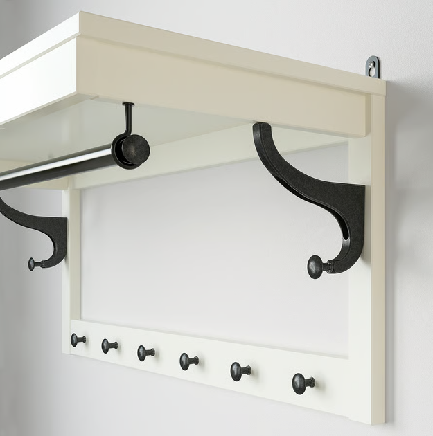 Вішалка з полицею для головних уборів HEMNES IKEA 602.437.98 білий - зображення 9