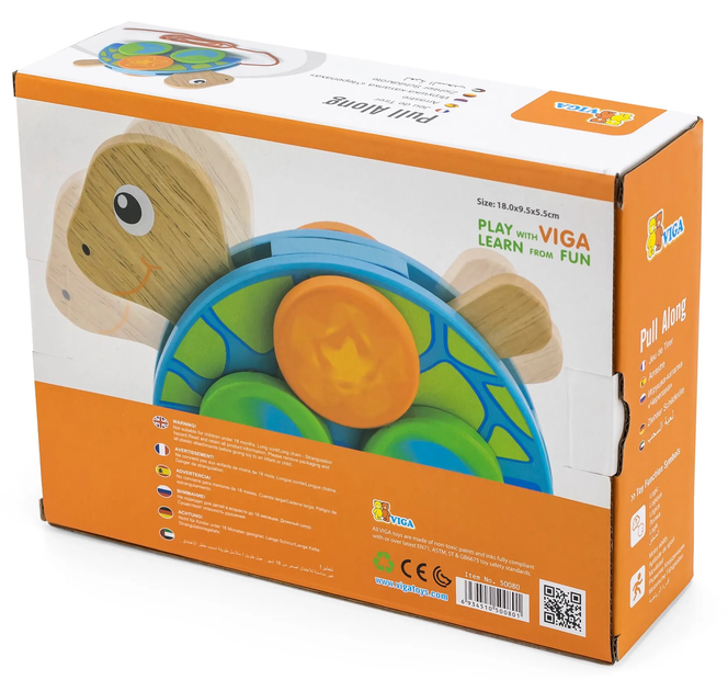Żółwik do ciągania Viga drewniany 50080 (6934510500801) - obraz 6