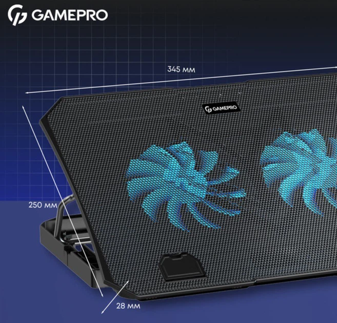 Охлаждающая подставка для ноутбука до 15,6 дюймов GamePro GPCP-350 2xfans - изображение 11