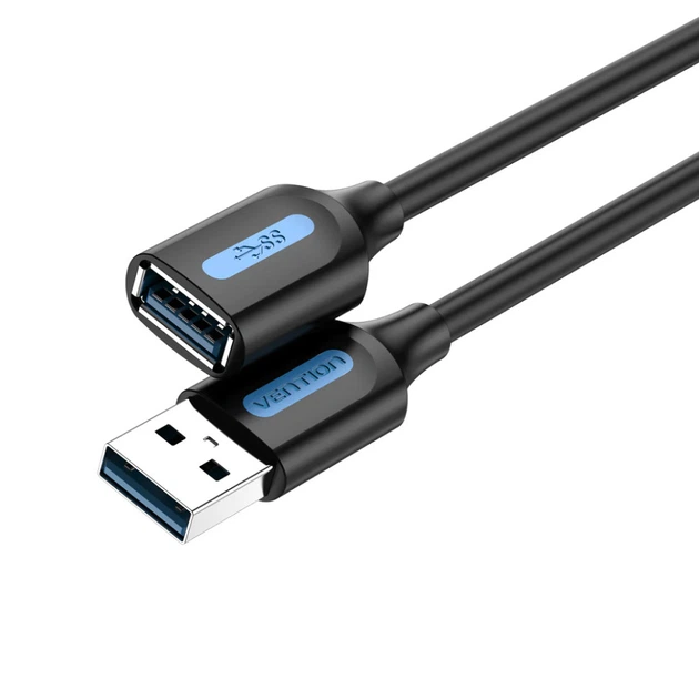 Кабель Vention USB 3.0 A Male to A Female Extension Cable 3M black PVC Type (CBHBI) (CBHBI) - Фото 1 Кабель Vention USB 3.0 A Male to A Female Extension Cable 3M black PVC Type (CBHBI) (CBHBI) - изображение 1