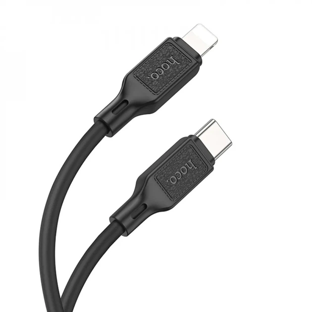 Кабель HOCO X90 Cool silicone PD charging data cable for iP Black (6931474788382) - Фото 2 Кабель HOCO X90 Cool silicone PD charging data cable for iP Black (6931474788382) - изображение 2