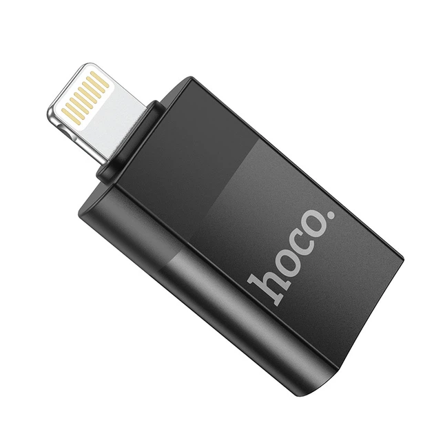 Адаптер HOCO UA17 iP Male to USB female USB2.0 adapter Black (6931474761989) - зображення 6