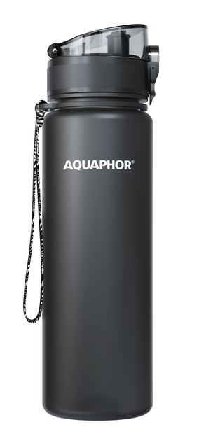 Butelka filtrująca na wodę Aquaphor City 500 ml Czarna (4744131018607) - obraz 1