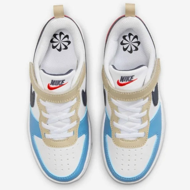 Дитячі кеди для хлопчика Nike Court Borough Low Recraft (PS) DV5457-124 32 (1Y US) Білі з синім і червоним (197859919116) - зображення 5