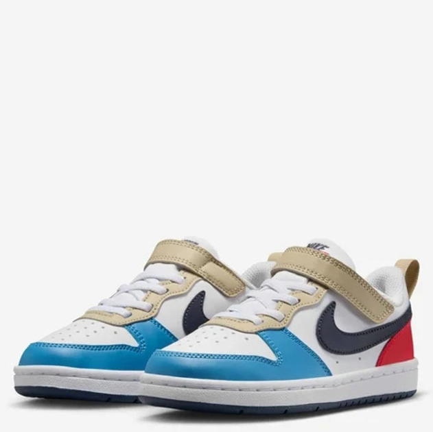 Дитячі кеди для хлопчика Nike Court Borough Low Recraft (PS) DV5457-124 31.5 (13.5C US) Білі з синім і червоним (197859892013) - зображення 2