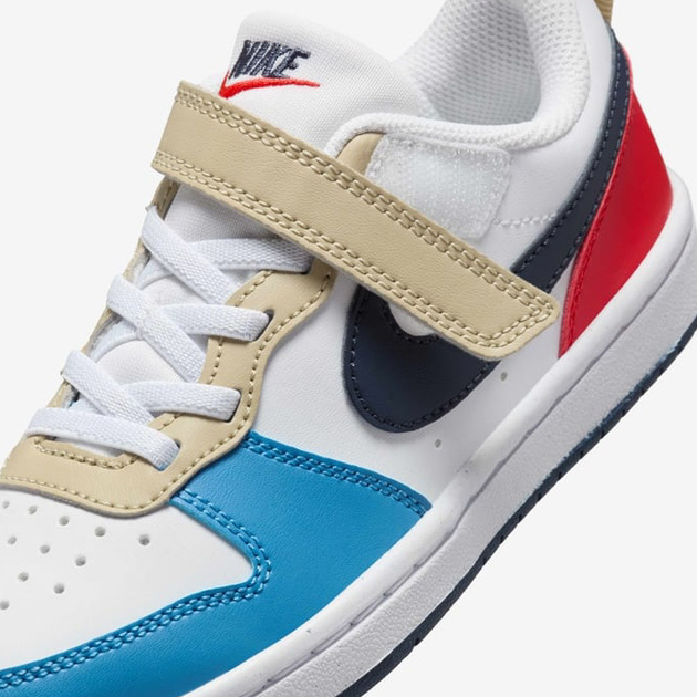 Дитячі кеди для хлопчика Nike Court Borough Low Recraft (PS) DV5457-124 29.5 (12C US) Білі з синім і червоним (197859917891) - зображення 6