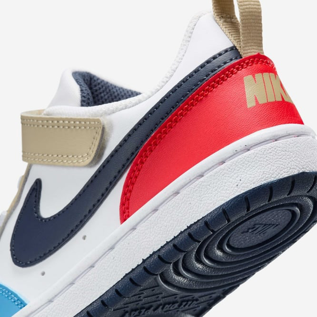 Дитячі кеди для хлопчика Nike Court Borough Low Recraft (PS) DV5457-124 28 (11C US) Білі з синім і червоним (197859896226) - зображення 7