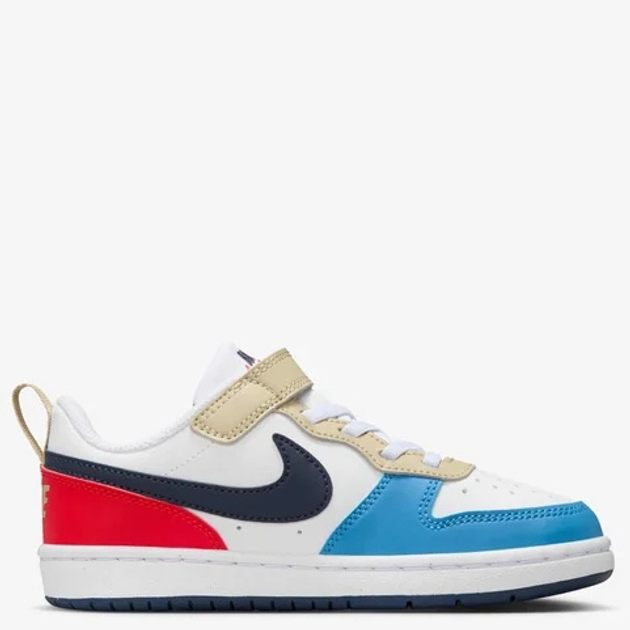 Дитячі кеди для хлопчика Nike Court Borough Low Recraft (PS) DV5457-124 33.5 (2Y US) Білі з синім і червоним (197859915323) - зображення 1