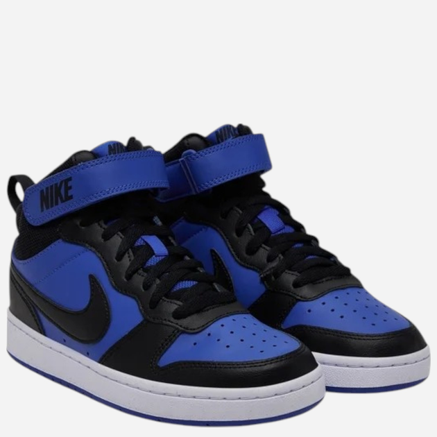 Sneakersy młodzieżowe chłopięce za kostkę Nike Court Borough Mid 2 (GS) CD7782-404 36.5 (4.5Y US) Niebieskie z czarnym (197594222373) - obraz 2