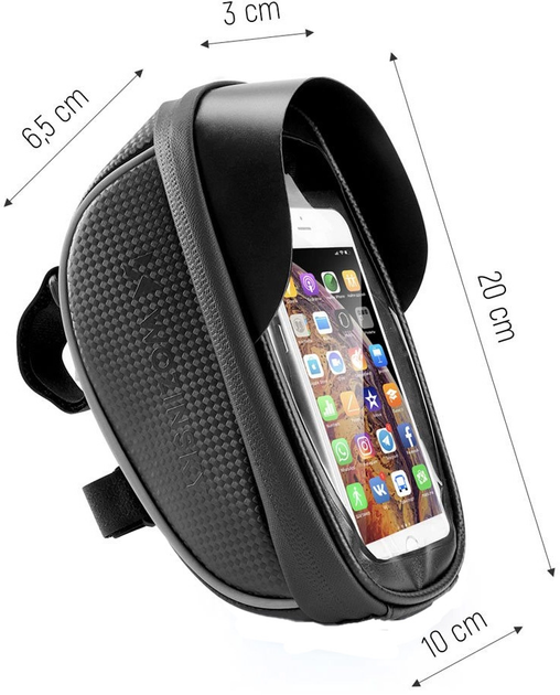 Велосумка Wozinsky WBB16BK на кермо 1 л Black (5907769300585) - зображення 4