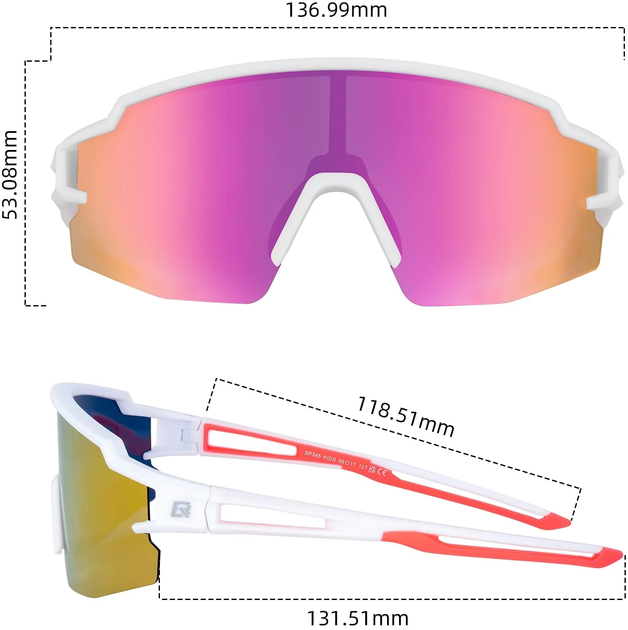 Окуляри велосипедні Rockbros UV400 White Pink (5907769373183) - зображення 3