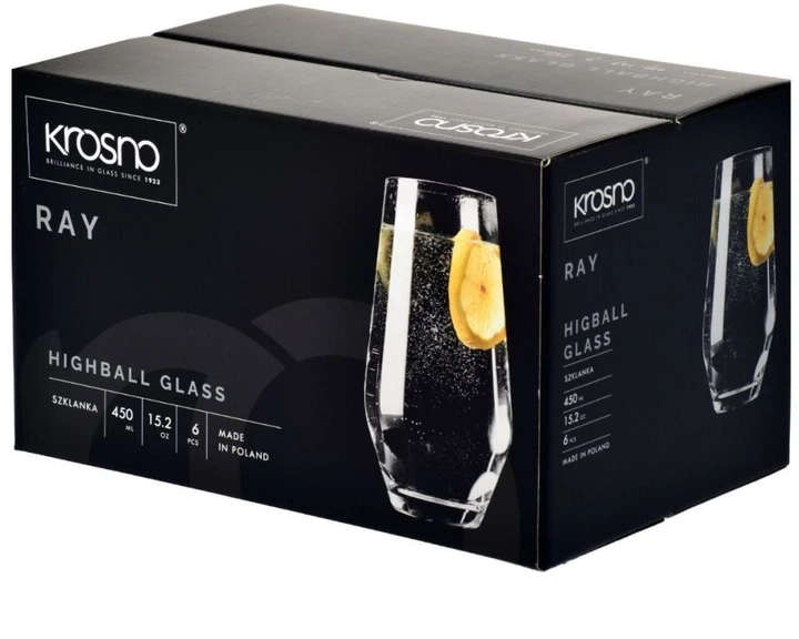 Набір склянок Krosno Ray високі 6 шт x 450 мл (5900345901572) - зображення 3