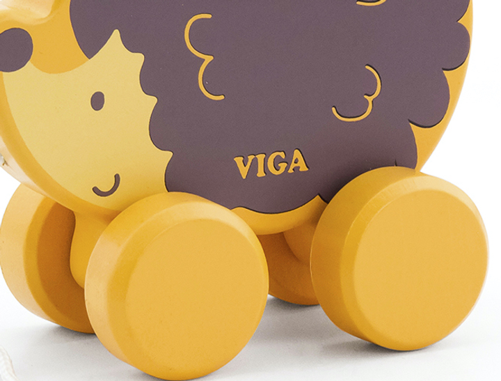 Jeż do ciągania Viga PolarB drewniany 44003 (6971608440038) - obraz 2