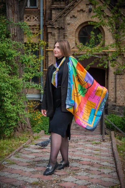 Авторська хустка райдужна MyScarf "Погляд" - изображение 5