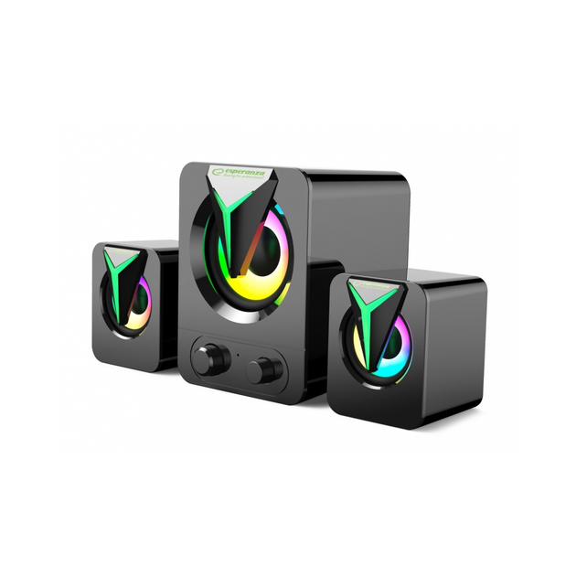 Акустична система Esperanza EGS107 Soprano 2.1 з LED-підсвічуванням Rainbow для ПК і ноутбуків Black - зображення 1
