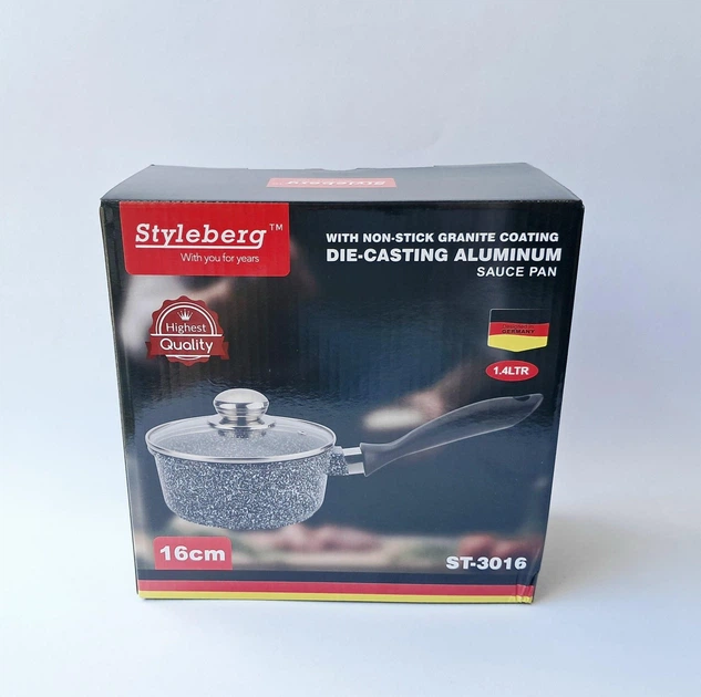 Кухонний ківш із гранітним покриттям Styleberg ST-3016 чорний 1.4л - Фото 9 Кухонний ківш із гранітним покриттям Styleberg ST-3016 чорний 1.4л - зображення 9