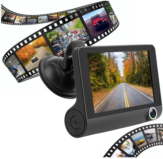 Автомобільний реєстратор 1080P FHD 3 камери кут огляду 170° - зображення 3