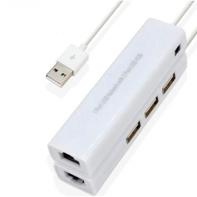 USB-хаб DX139 LAN+USB 3.0 на 3 порта White (R3829) - зображення 2