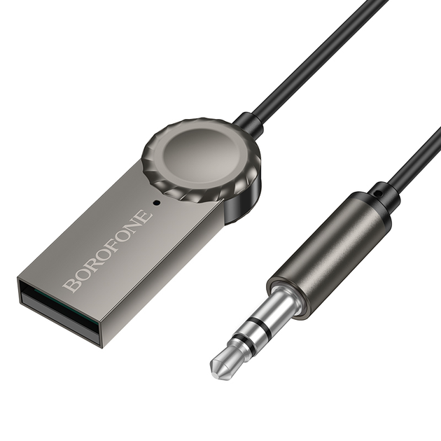 Bluetooth-ресивер BOROFONE BC56 Peaceful car AUX BT receiver with cable Metal Gray - Фото 3 Bluetooth-ресивер BOROFONE BC56 Peaceful car AUX BT receiver with cable Metal Gray - изображение 3