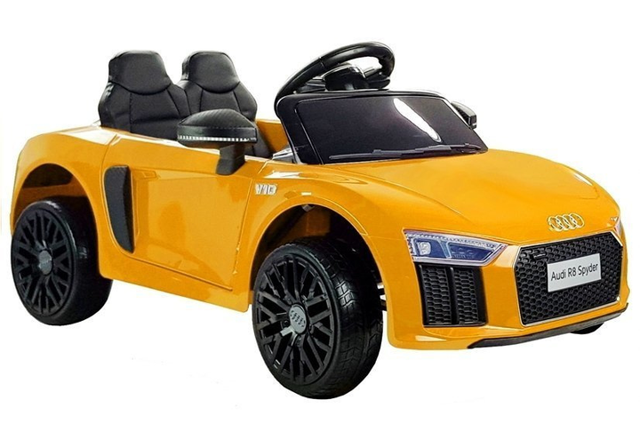 Samochód elektryczny dla dzieci Lean Toys Audi R8 Spyder lakierowany Żółty (5902808151548) - obraz 2